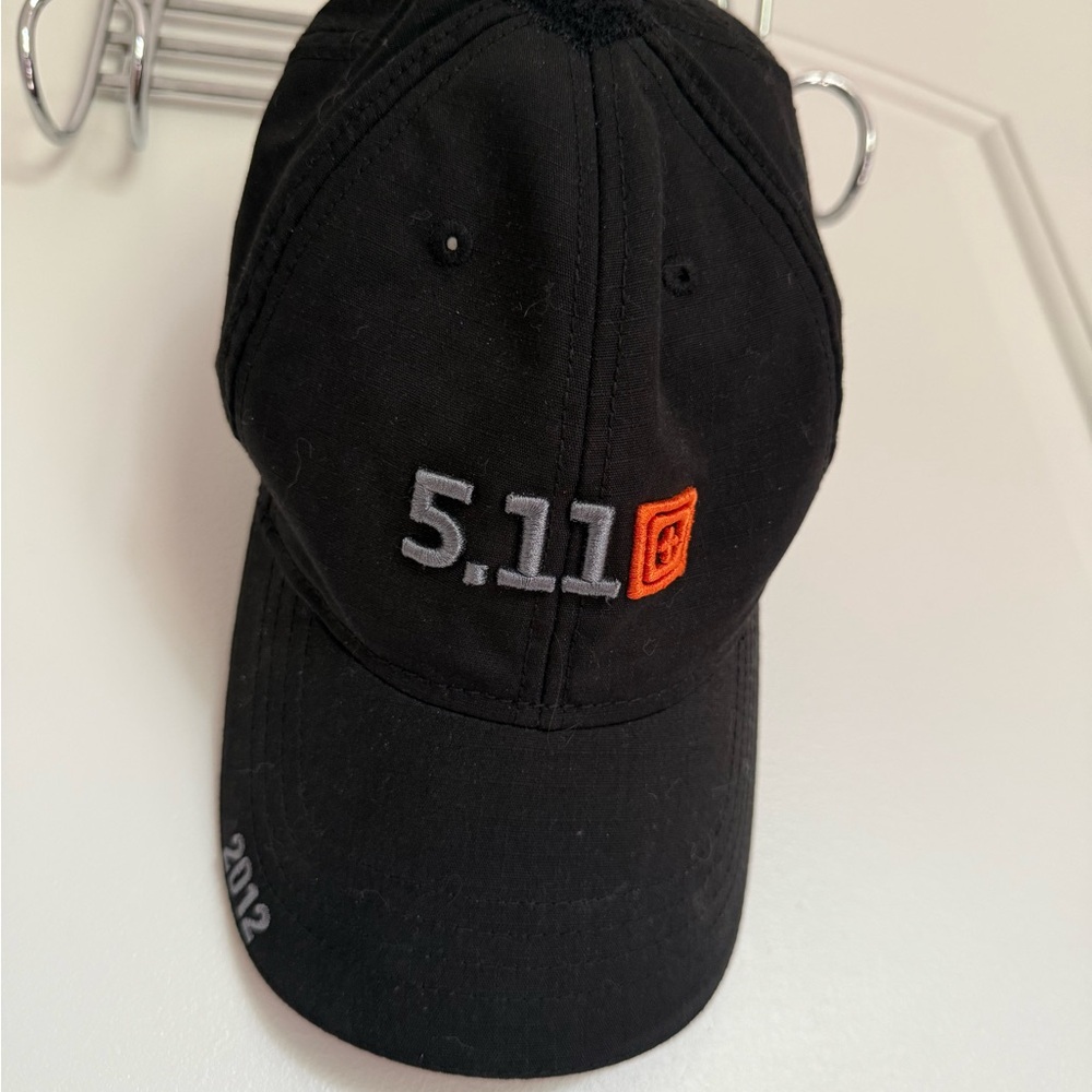5.11 Tactical Black Cap. Adult. Adjustable with gray and orange and 2012 logo